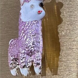 🎁🎁Whimsical Purple and Silver Llama Brooch